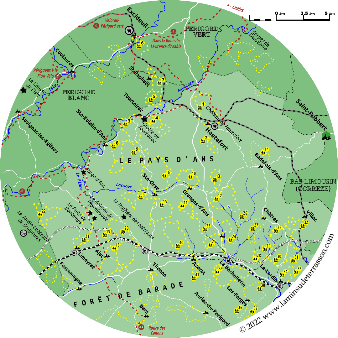 Map of the Auvézère Ardoise